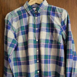 J.Crew long sleeve Shirt madras Caro Size M cotton flannel